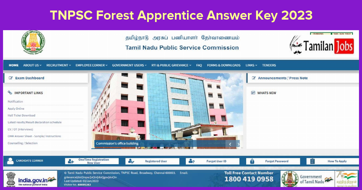 TNPSC Forest Apprentice Answer Key 2023