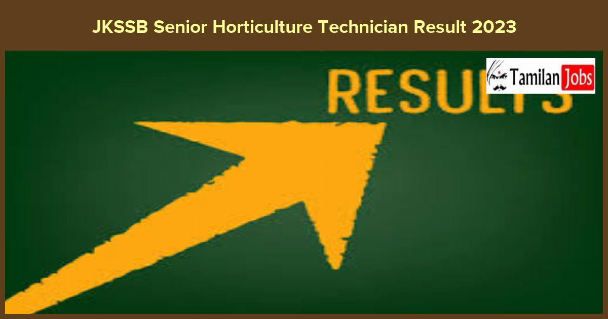 JKSSB Senior Horticulture Technician Result 2023