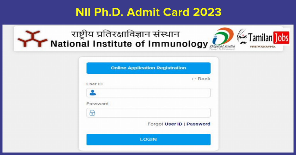 NII Ph.D. Admit Card 2023