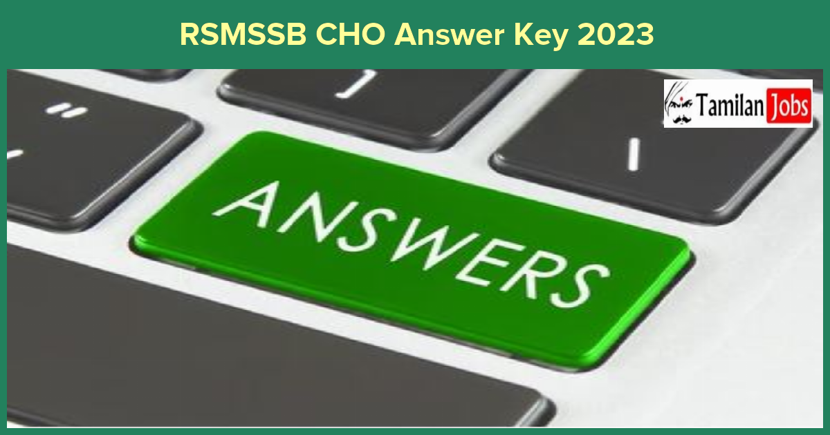 RSMSSB CHO Answer Key 2023
