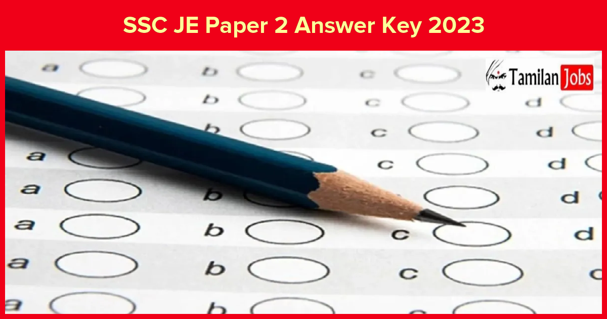 SSC JE Paper 2 Answer Key 2023