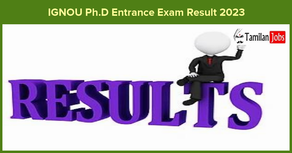 IGNOU Ph.D Entrance Exam Result 2023